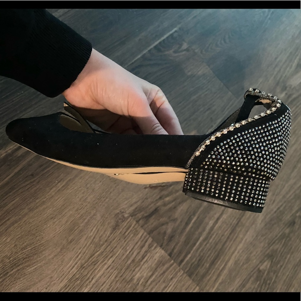 Zara Basic black pumps with jeweled heel nwt 36